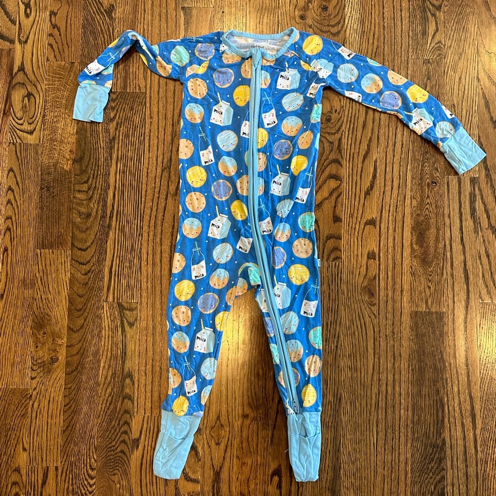 Little Sleepies Blue Milk and Cookies 18-24 Months Zippy